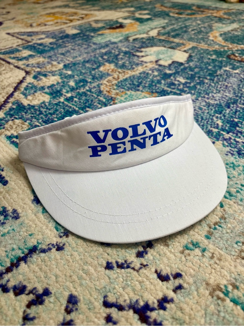 VTG 1990s Volvo Penta White Visor with Blue Logo